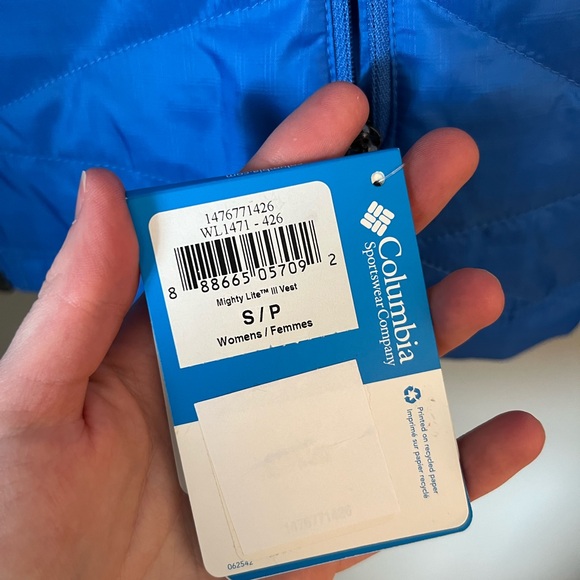 NWT Columbia Royal Blue Mighty Lite Vest - size (S) - Picture 7 of 9